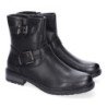 Botines estilo motero hebilla tacón bajo para mujer color negro YZ24-001