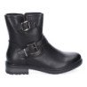 Botines estilo motero hebilla tacón bajo para mujer color negro YZ24-001