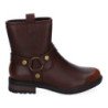 Botines estilo motero tacón bajo para mujer color marrón YZ24-005