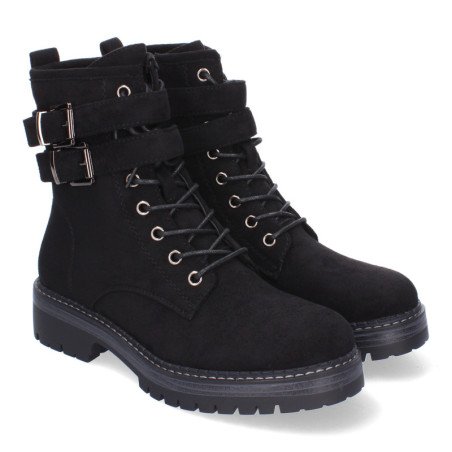Botines estilo leñador para mujer color negro YZ24-008