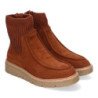 Botines planos cómodos tejido elastico para mujer color camel YZ24-018