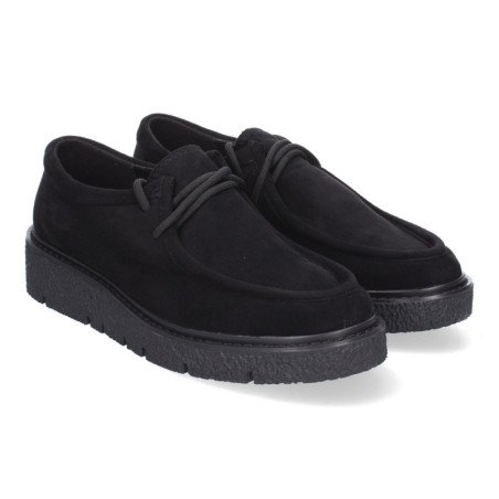 Mocasines de mujer estilo wallabee cómodos color negro YZ24-039