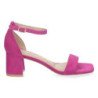 Sandalias de tacón bajo hebilla mujer color lila