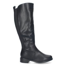 Botas altas planas lisas para mujer color negro ZS-91