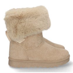 Botas australianas con detalle lazo mujer color beige