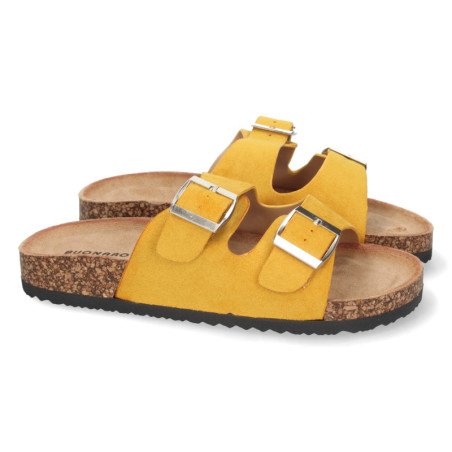 Sandalias planas comodas anatomicas para mujer color amarillo 1AY-1056