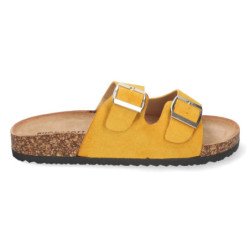 Sandalias planas comodas anatomicas para mujer color amarillo 1AY-1056