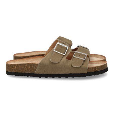 Sandalias planas comodas anatomicas para mujer color verde army 1AY-1056