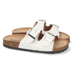 Sandalias planas comodas anatomicas para mujer color blanco 1AY-1056