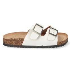 Sandalias planas comodas anatomicas para mujer color blanco 1AY-1056