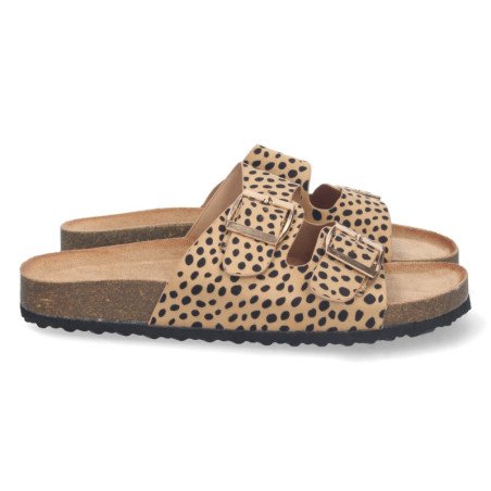 Sandalias planas comodas anatomicas para mujer color leopardo 1AY-1056