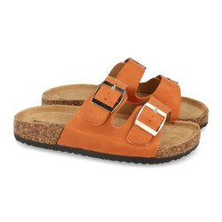 Sandalias planas comodas anatomicas para mujer color naranja 1AY-1056