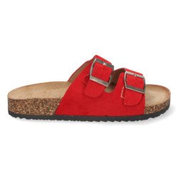 Sandalias planas comodas anatomicas para mujer color rojo 1AY-1056