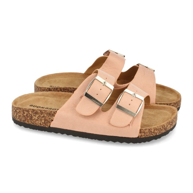 Sandalias planas comodas anatomicas para mujer color rosa 1AY-1056