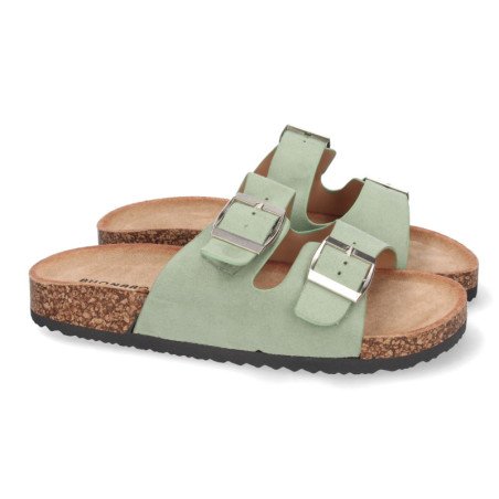 Sandalias planas comodas anatomicas para mujer color verde 1AY-1056