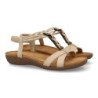 Sandalias planas comodas para mujer adornos color beige AF-5261