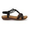Sandalias planas comodas para mujer adornos color negro AF-5261