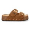 Sandalias de plataformas anatomicas para mujer color camel L-5323