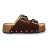 Sandalias de plataformas anatomicas para mujer color marron L-5323