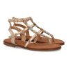 Sandalias planas comodas para mujer color champan W-5290