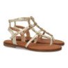 Sandalias doradas planas comodas para mujer W-5290