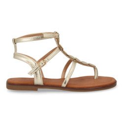 Sandalias doradas planas comodas para mujer W-5290