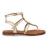 Sandalias doradas planas comodas para mujer W-5290