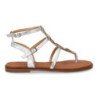 Sandalias plateadas planas comodas para mujer W-5290