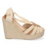 Sandalia de cuña alta mujer color camel