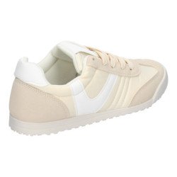Deportivas cómodas planas casual para mujer color beige 9152