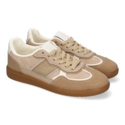 Deportivas planas para mujer color beige DD1