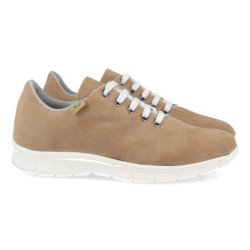 Deportivas ecólogicas material reciclado para mujer color taupe ECO02