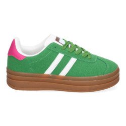 Deportivas sneakers con plataforma para mujer color verde EV-508