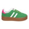 Deportivas sneakers con plataforma para mujer color verde EV-508