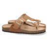 Sandalia esclava plana mujer color camel
