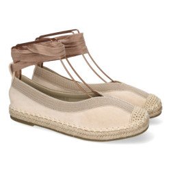 Alpargatas estilo Bailarinas planas en yute para mujer beige 1Q30