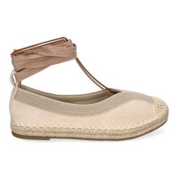 Alpargatas estilo Bailarinas planas en yute para mujer beige 1Q30