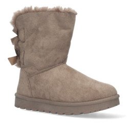 Botín plano para mujer estilo australiano forrado de pelo de punta