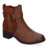 Botines de tacón bajo cómodos elegantes para mujer color camel 2412