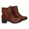 Botines de tacón bajo cómodos elegantes para mujer color camel 2412