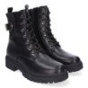 Botas militares cómodas hebilla para mujer color negro 2418