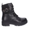Botas militares cómodas hebilla para mujer color negro 2418
