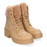 Botas estilo leñador con borreguillo para mujer color kaki 2421