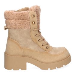Botas estilo leñador con borreguillo para mujer color kaki 2421