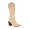 Botas tacón alto mujer color beige