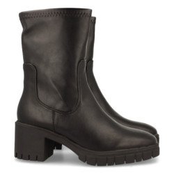 Botines tacón cómodo suela track mujer color negro