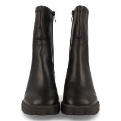 Botines tacón cómodo suela track mujer color negro
