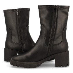 Botines tacón cómodo suela track mujer color negro