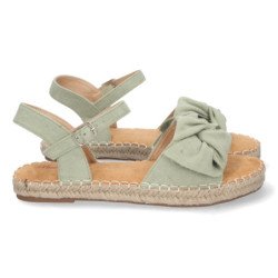 Sandalia de yute con lazo color verde
