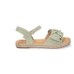 Sandalia de yute con lazo color verde